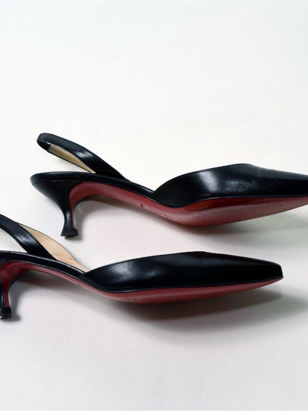 Christian Louboutin Black Pointed Slingback Pumps - Picture 3 of 8
